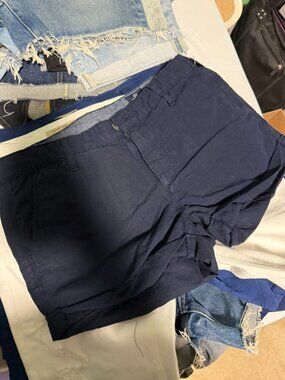 AG Adriano Goldschmied Navy Tailored Shorts Women's 27 Classic Casual Chino